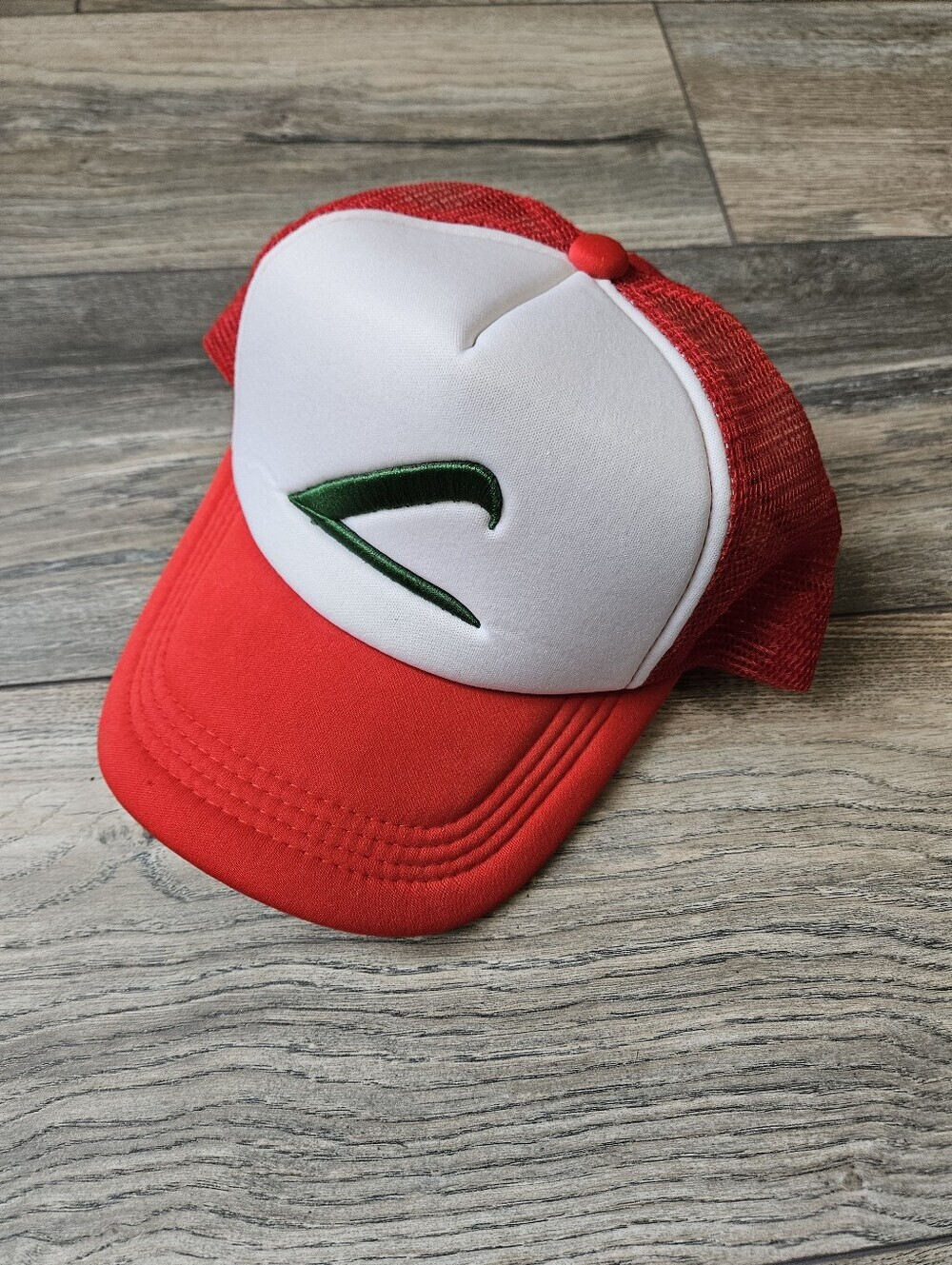 Ash Ketchum Pokemon Trainer Red and White Trucker Hat